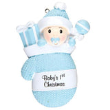 Baby Boy in Mitten Ornament - Lovable Ornaments