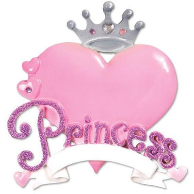 Princess Heart Personalized Christmas Ornament - Lovable Ornaments