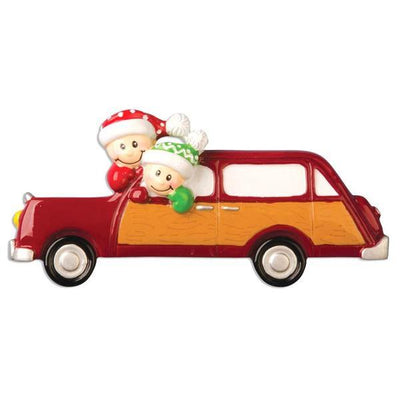 Holiday Car with Couple Personalized Christmas Ornament - Lovable Ornaments