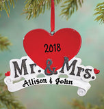 Mr. and Mrs. Personalized Christmas Ornament - Lovable Ornaments
