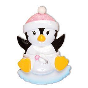 Baby Penguin Girl Personalized Christmas Ornament - Lovable Ornaments