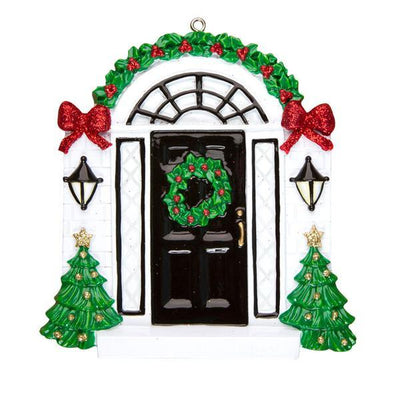 Elegant Black Door Personalized Christmas Ornament - Lovable Ornaments